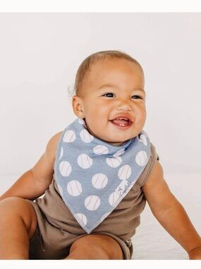 Copper Pearl Baby Bandana Bibs with Baseball Print (3 pack)